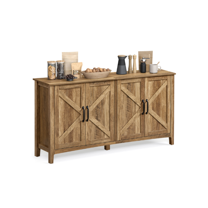 Buffet Storage Cabinet - Farmhouse Style - Adjustable Shelves