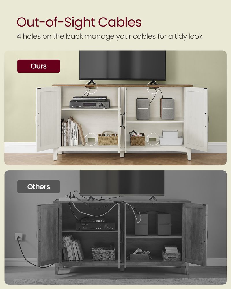 Buffet Storage Cabinet - Farmhouse Style - Adjustable Shelves