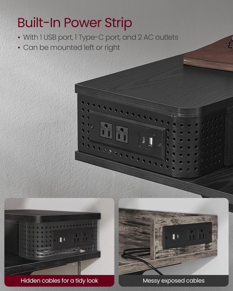 Electric Standing Desk With Drawers – Height Adjustable – Built-In Power Outlets