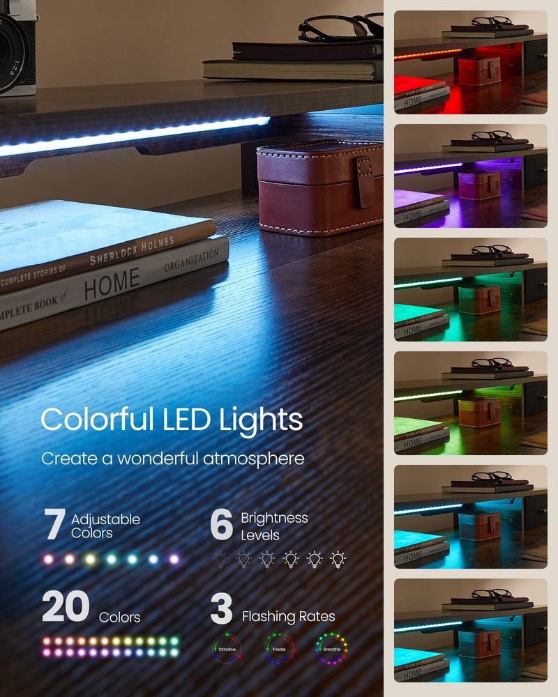 Electric Standing Desk With Drawers – Height Adjustable – Built-In Power Outlets