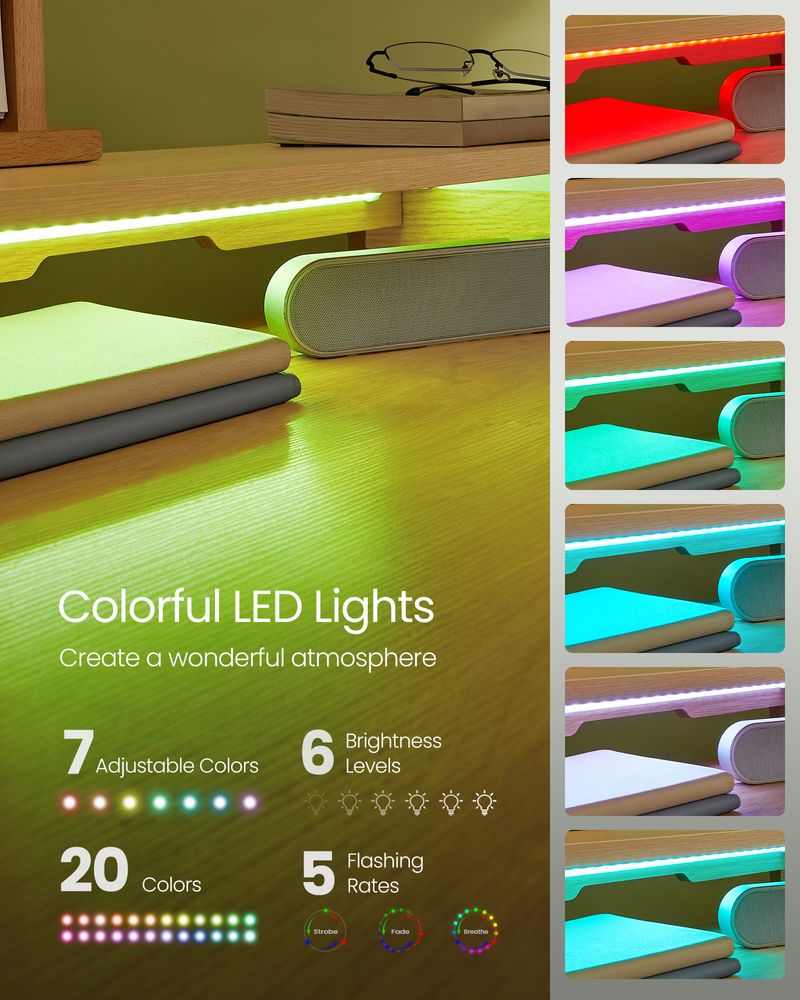 Electric Standing Desk With Drawers – Height Adjustable – Built-In Power Outlets