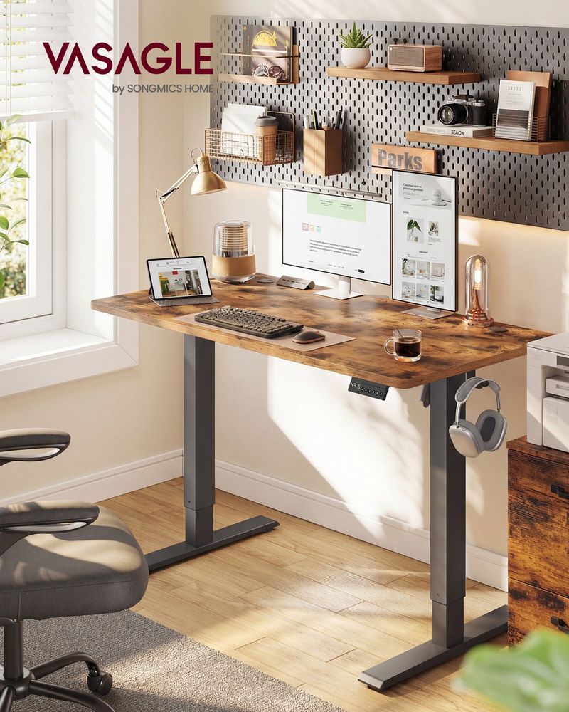 Standing Desk – Electric Height Adjustable – Memory Presets & Hooks