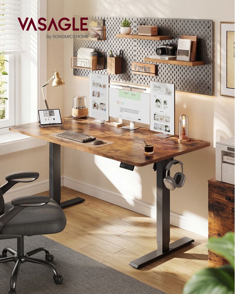 Standing Desk – Electric Height Adjustable – Memory Presets & Hooks
