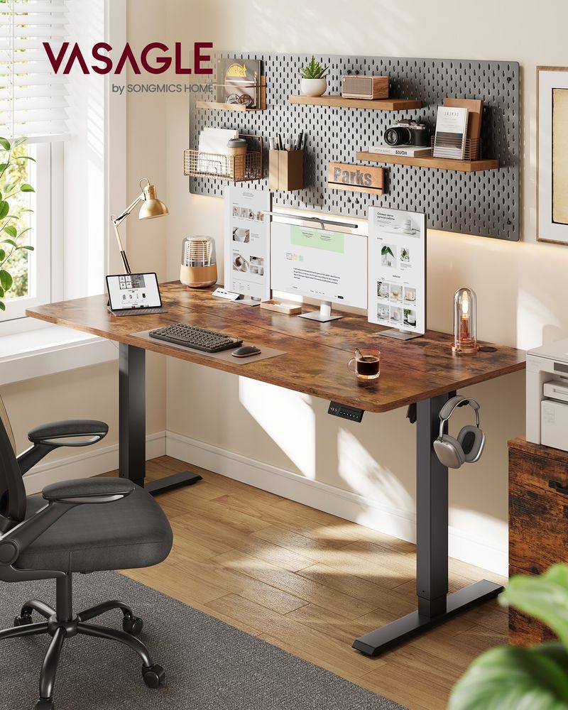 Standing Desk – Electric Height Adjustable – Memory Presets & Hooks