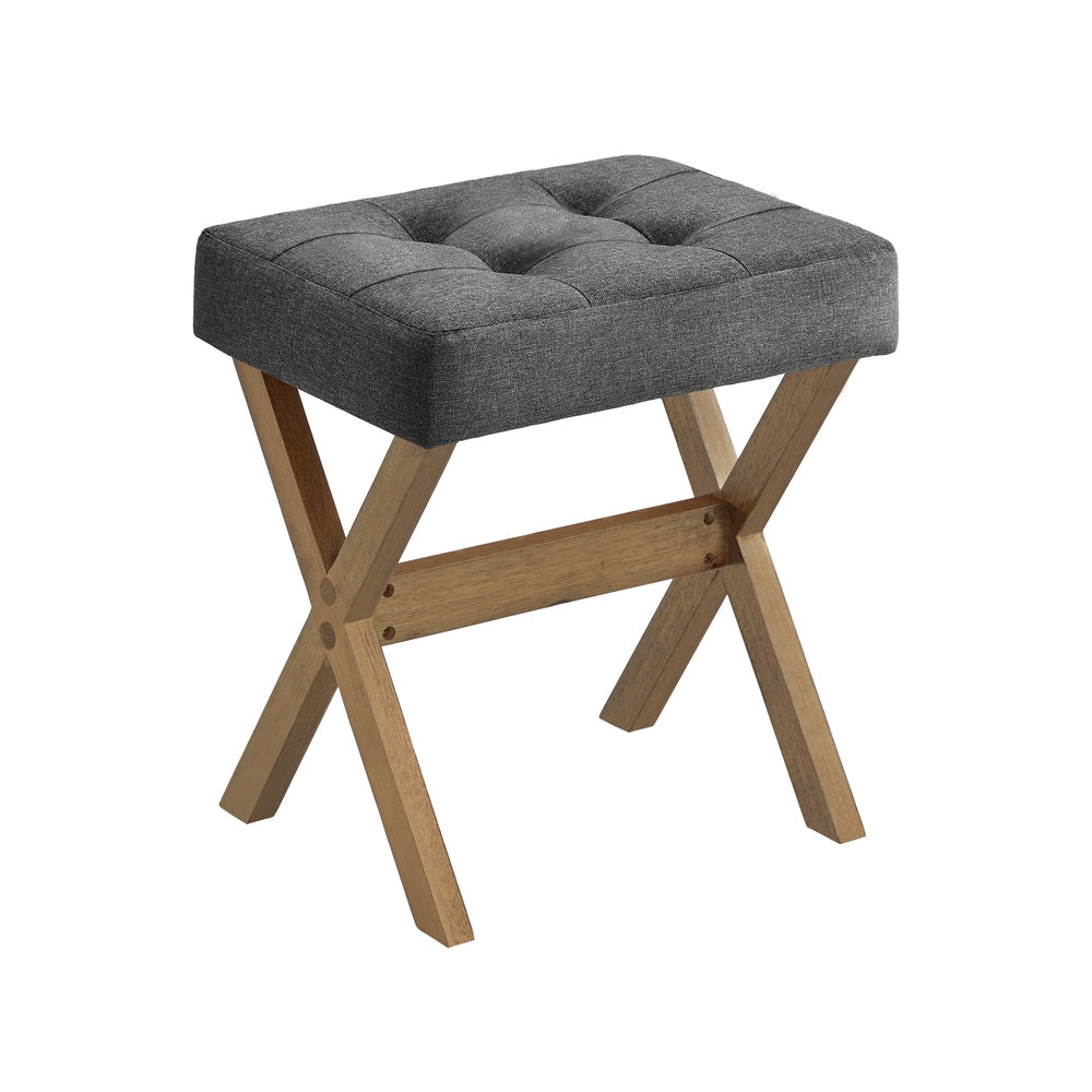 Makeup Stool – Padded Seat & Foot Rest – Vanity Seating Stool