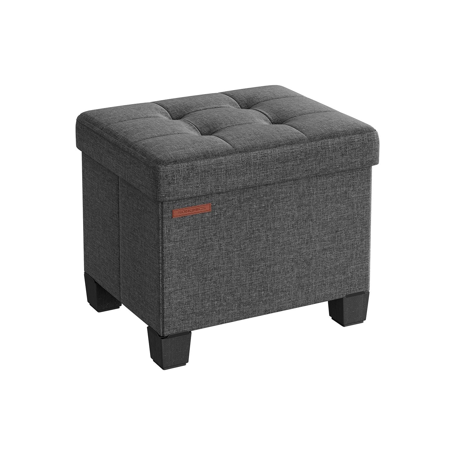 Small Storage Ottoman Footrest - With Legs - Folding Design