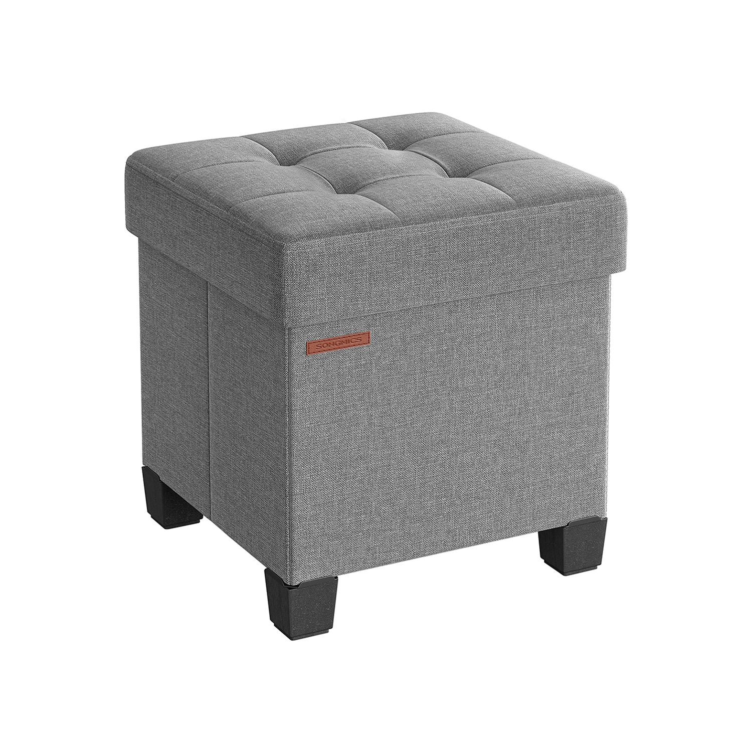 Small Storage Ottoman Footrest - With Legs - Folding Design