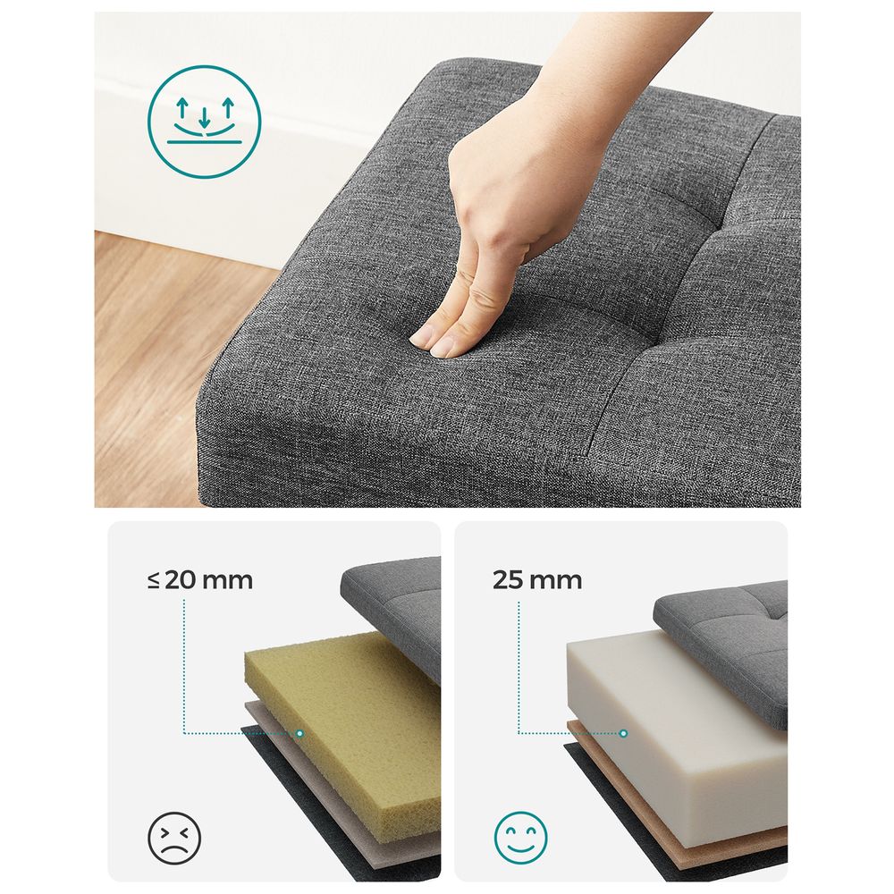 Storage Ottoman Bench - 43.3 Inch - Linen Look Seating