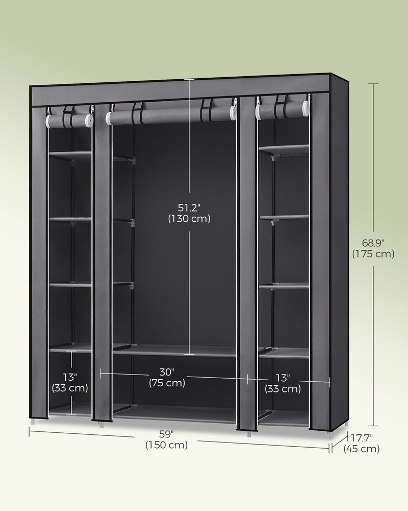 Closet Wardrobe Organizer - Non Woven Fabric Cover - Shelves