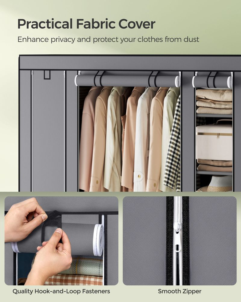 Closet Wardrobe Organizer - Non Woven Fabric Cover - Shelves