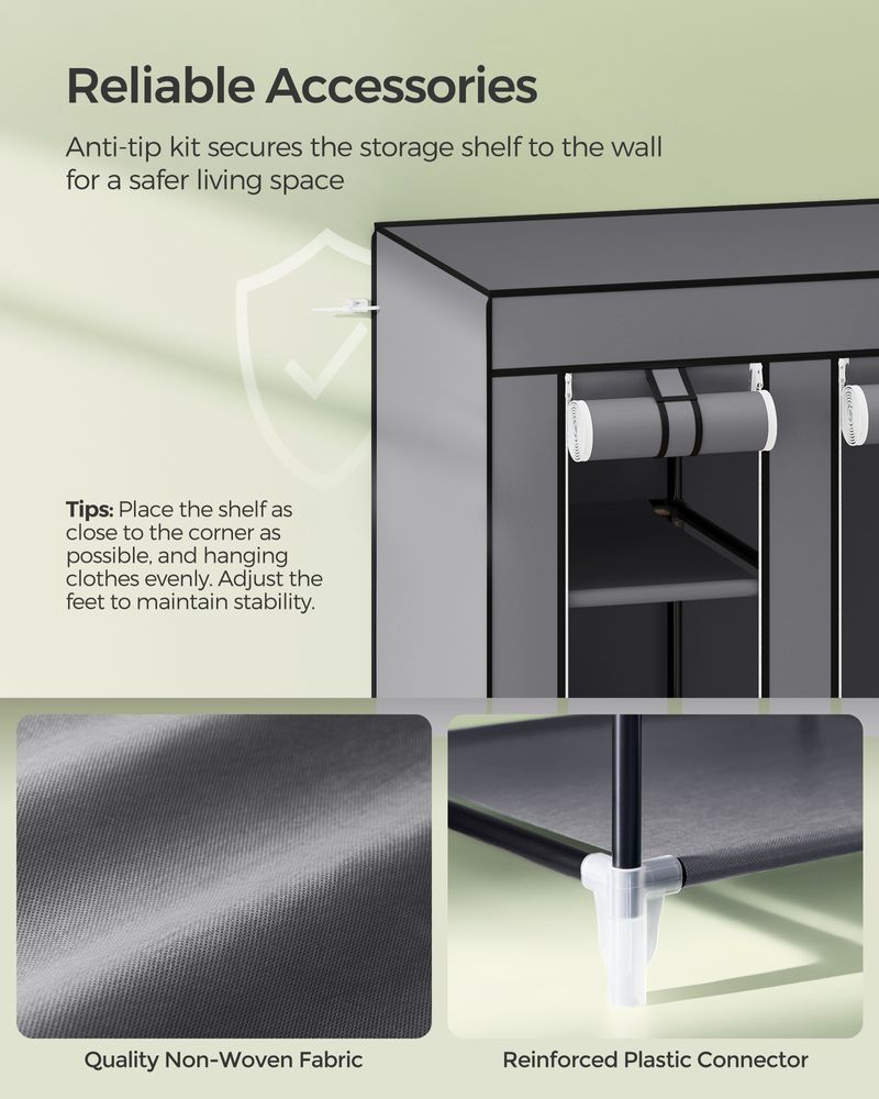 Closet Wardrobe Organizer - Non Woven Fabric Cover - Shelves