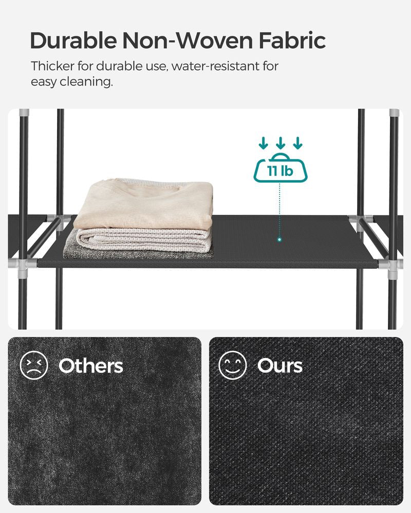 Closet Wardrobe Organizer - Non Woven Fabric Cover - Shelves