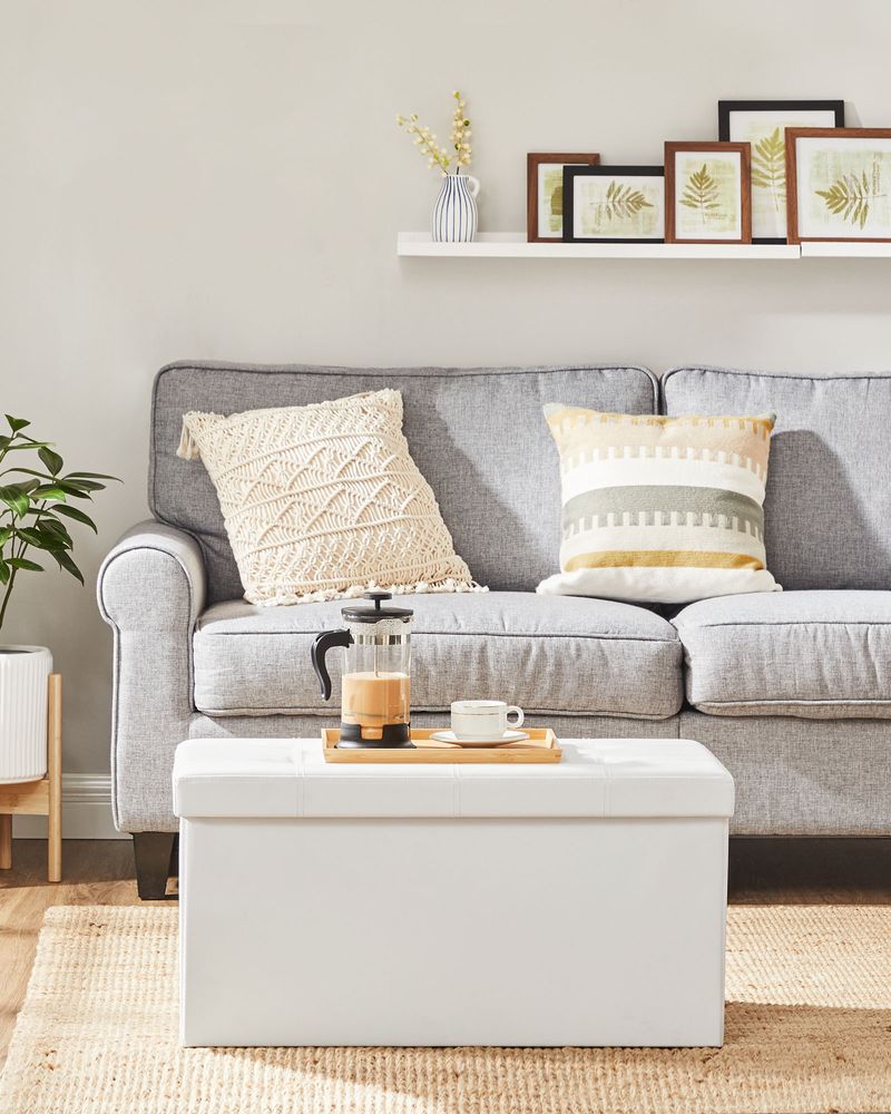 Storage Ottoman Bench - 30 & 43 Inch Folding - Padded Seating