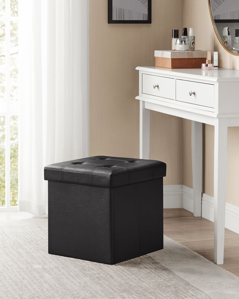 Storage Ottoman - 15 Inch Folding - With Storage And Seating