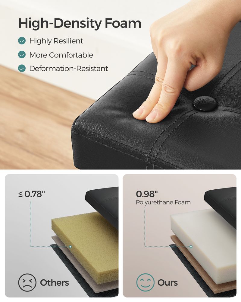 Storage Ottoman - 15 Inch Folding - With Storage And Seating