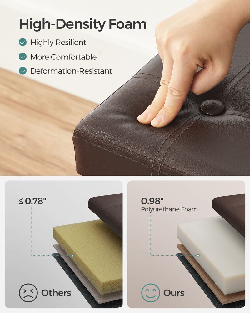 Storage Ottoman - 15 Inch Folding - With Storage And Seating