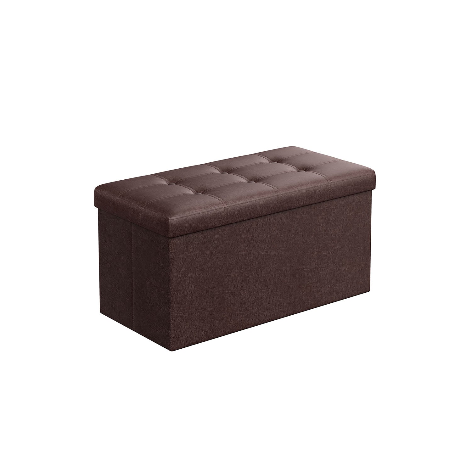 Storage Ottoman Bench - 30 & 43 Inch Folding - Padded Seating