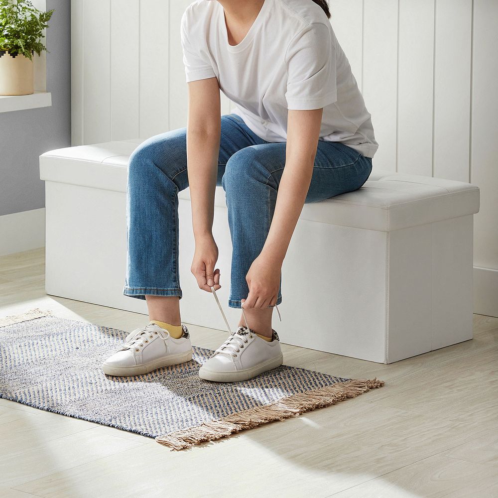 Storage Ottoman Bench - 30 Inch Folding - Flip Top Lid