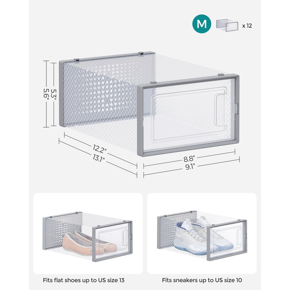 Shoe Storage Boxes - Pack Of 12–18 - Fits US Size 11–13