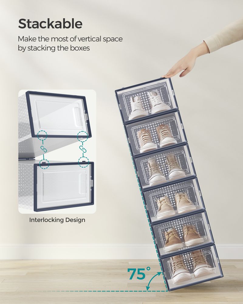 Shoe Storage Boxes - Pack Of 12–18 - Fits US Size 11–13