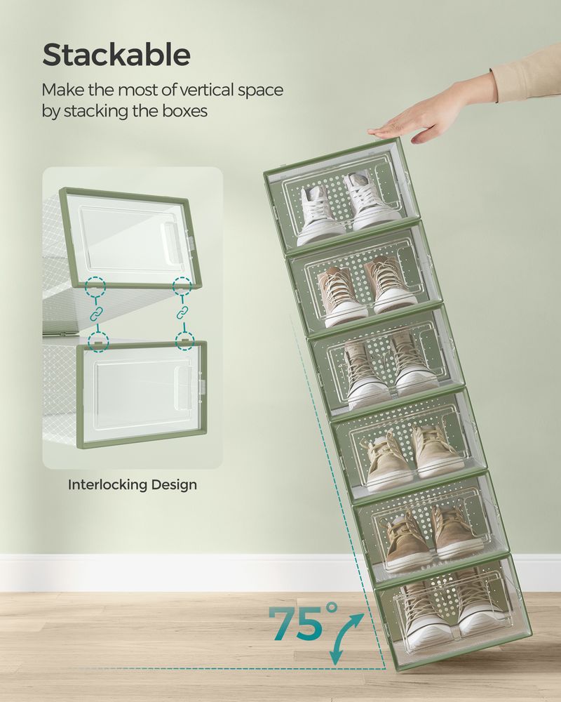 Shoe Storage Boxes - Pack Of 12–18 - Fits US Size 11–13