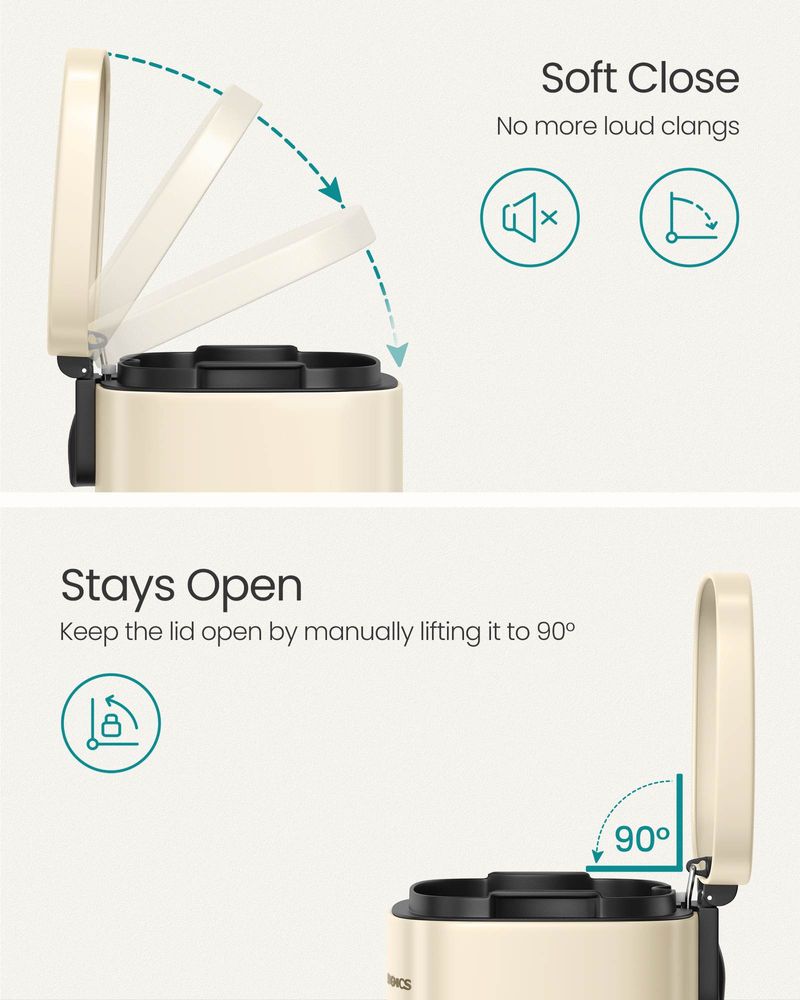 3 Gallon Step Trash Can – Soft Close Lid – Stainless Steel Kitchen Bin