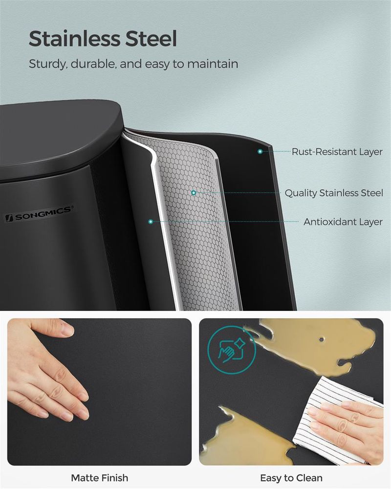 3 Gallon Step Trash Can – Soft Close Lid – Stainless Steel Kitchen Bin