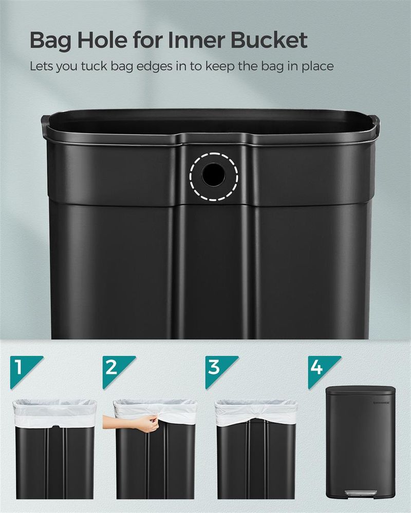 3 Gallon Step Trash Can – Soft Close Lid – Stainless Steel Kitchen Bin