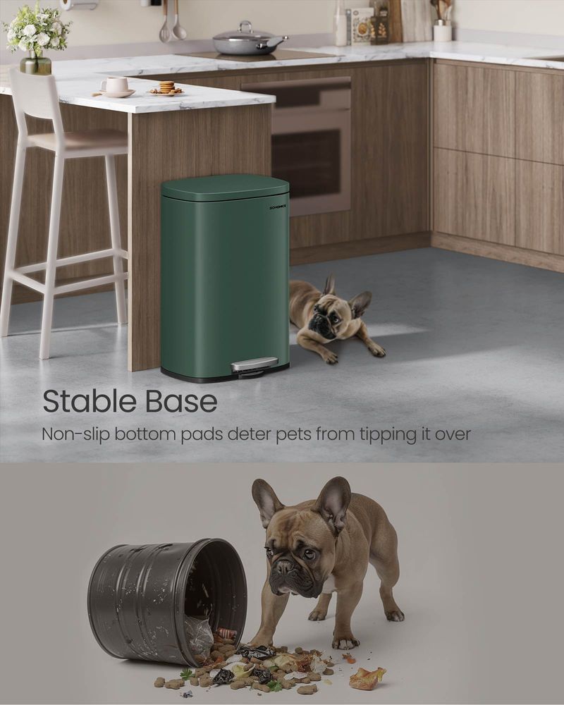 3 Gallon Step Trash Can – Soft Close Lid – Stainless Steel Kitchen Bin