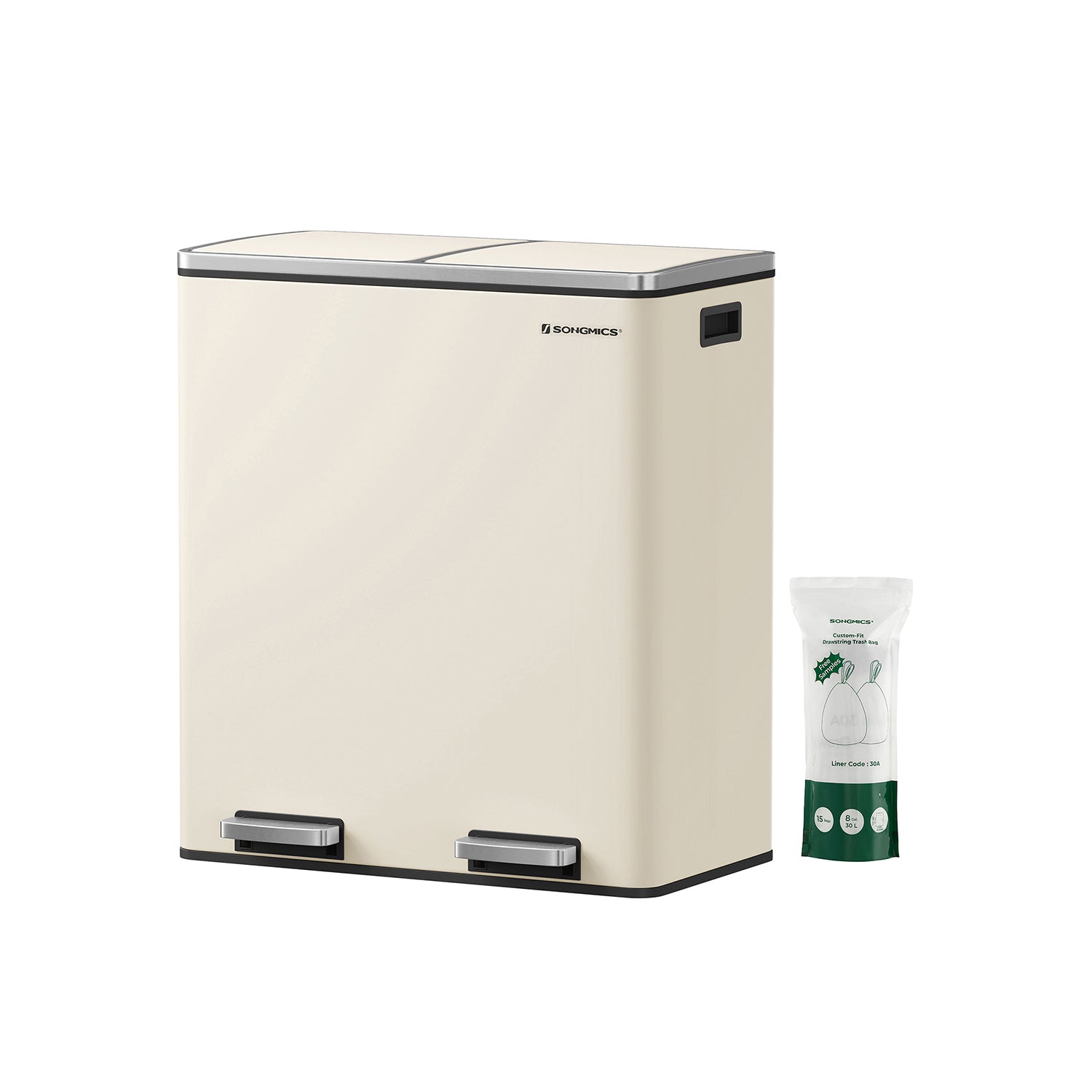 Trash Can - 2 x 8 Gallon - 2 Inner Buckets - Kitchen Use