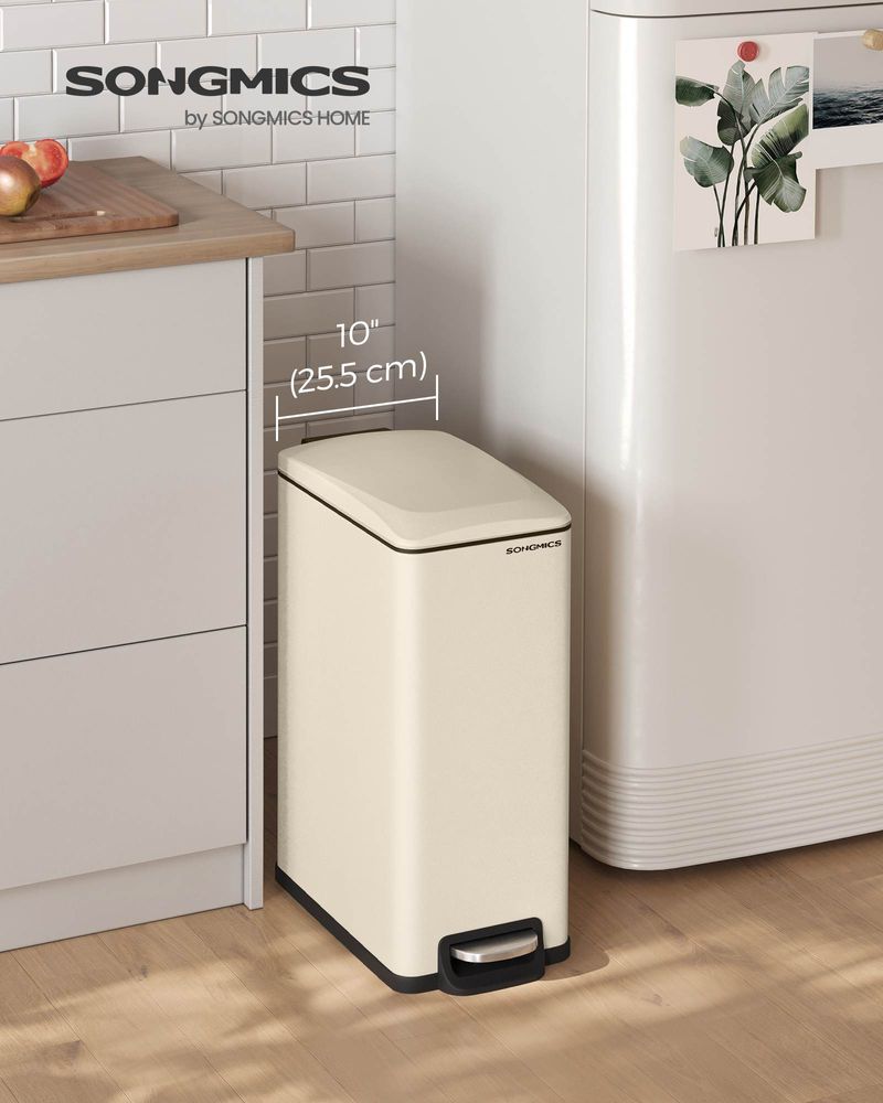 Garbage Can - 13 Gallon Slim - Soft Close Lid - Narrow Spaces