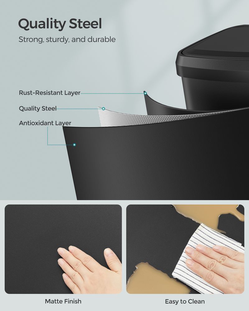 Trash Can - 13 & 18 Gallons Stainless Steel - Pedal Lid