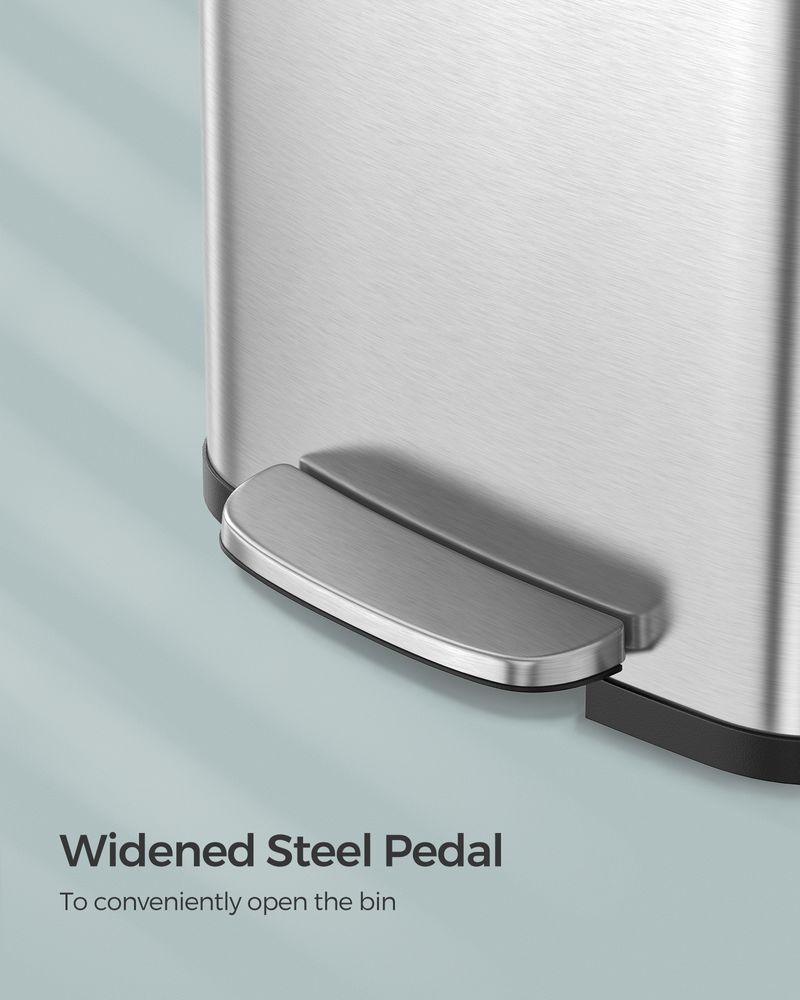 Trash Can - 13 & 18 Gallons Stainless Steel - Pedal Lid