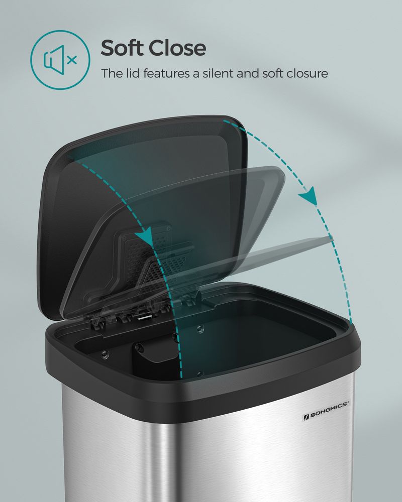 Trash Can - 13 & 18 Gallons Stainless Steel - Pedal Lid