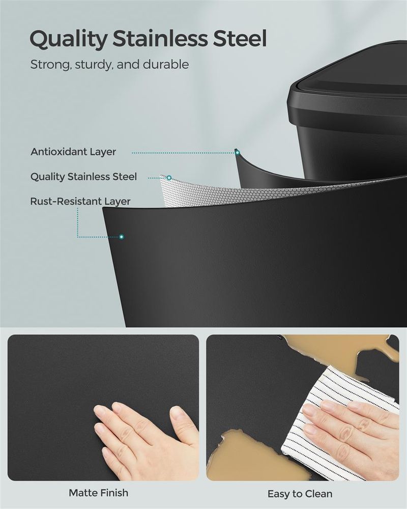 Trash Can - 13 & 18 Gallons Stainless Steel - Pedal Lid