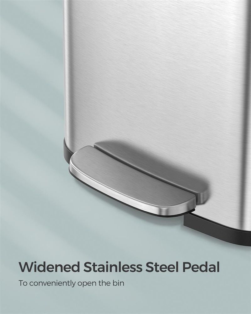 Trash Can - 13 & 18 Gallons Stainless Steel - Pedal Lid