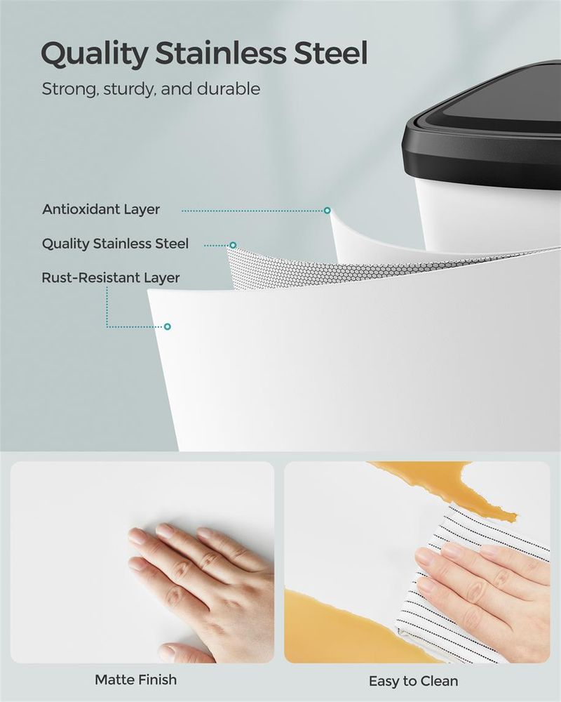 Trash Can - 13 & 18 Gallons Stainless Steel - Pedal Lid