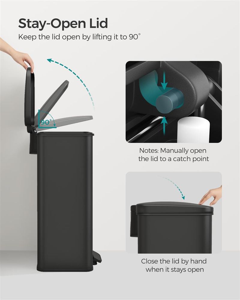10.5 Gallon Kitchen Trash Can With Lid Soft Close Stainless Steel
