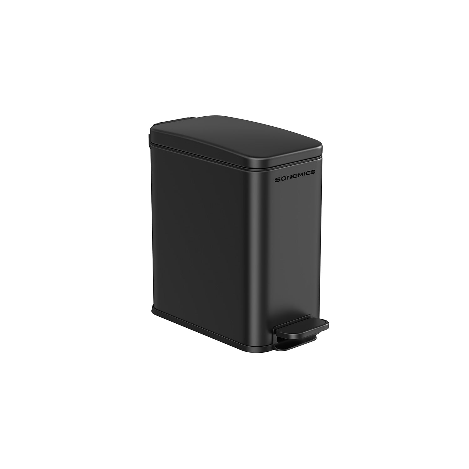 Small Trash Bin With Lid – Step Pedal – Slim Bathroom Design