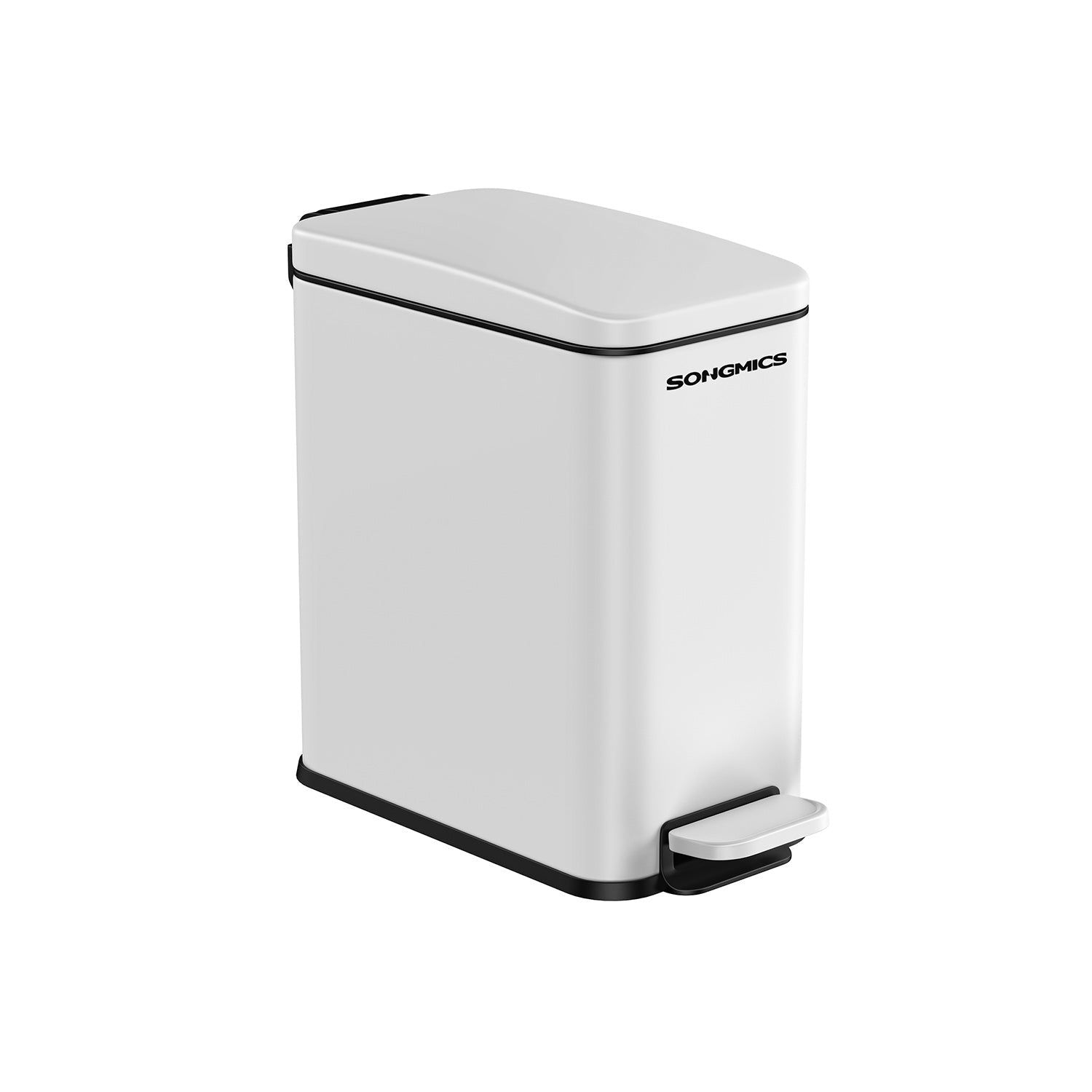 Small Trash Bin With Lid – Step Pedal – Slim Bathroom Design