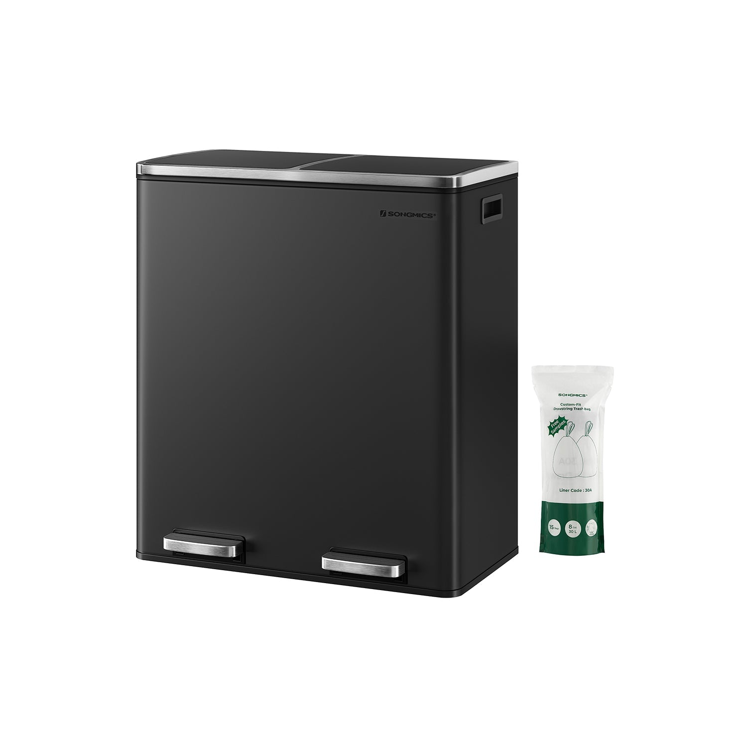 Trash Can - 2 x 8 Gallon - 2 Inner Buckets - Kitchen Use