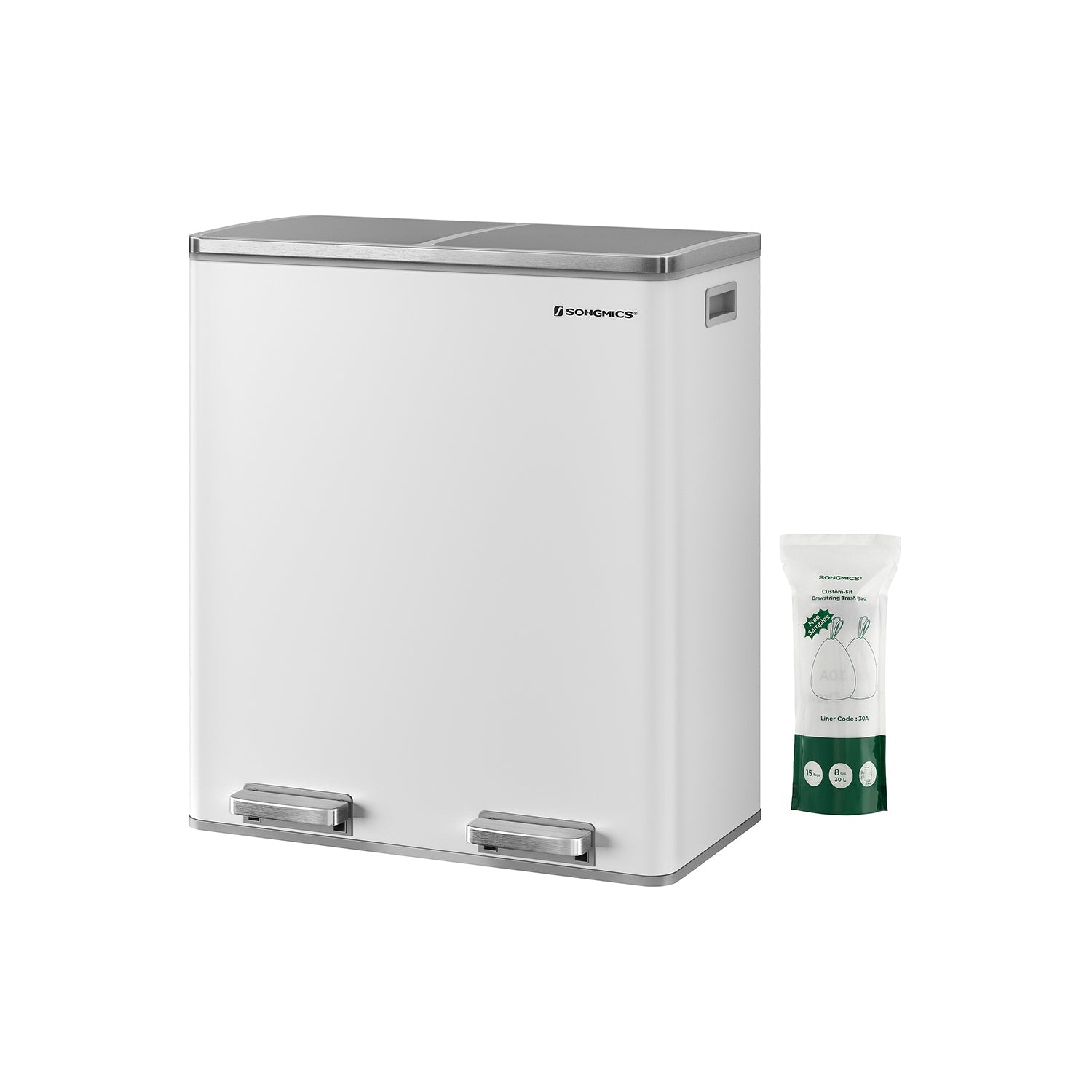 Trash Can - 2 x 8 Gallon - 2 Inner Buckets - Kitchen Use