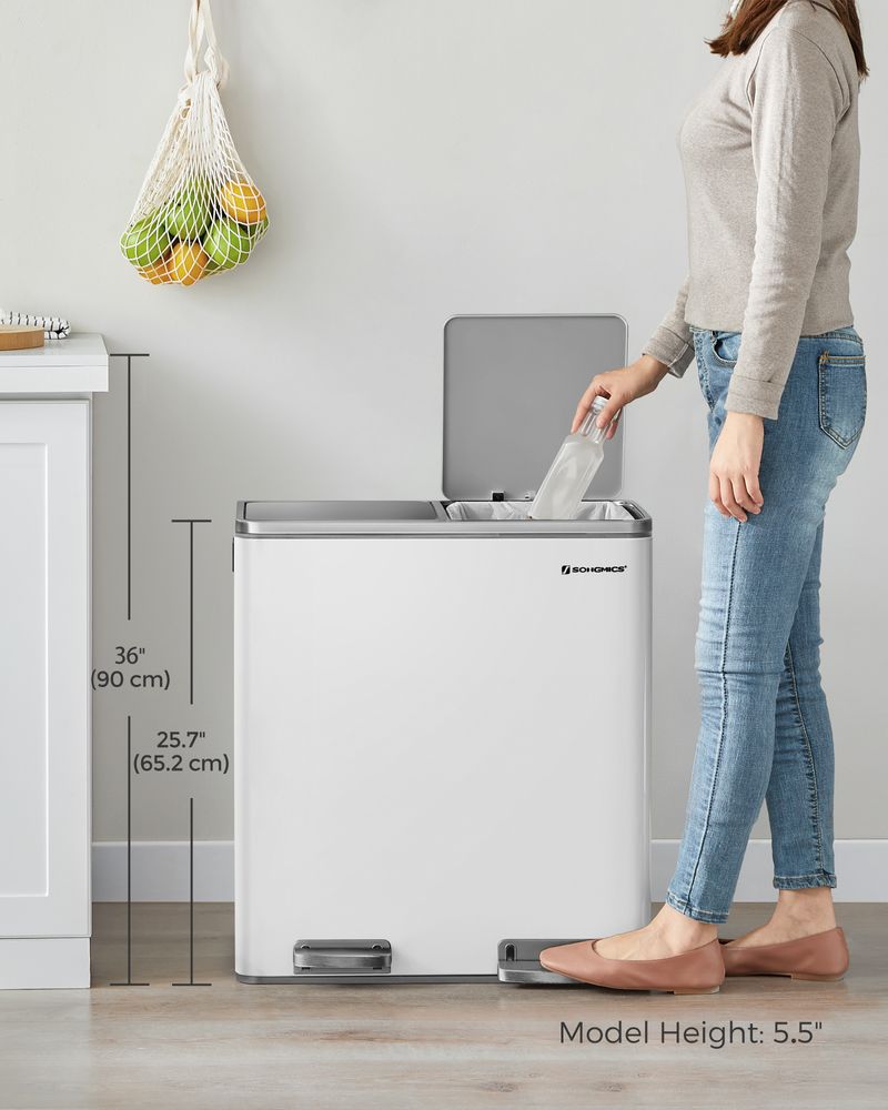 Trash Can - 2 x 8 Gallon - 2 Inner Buckets - Kitchen Use