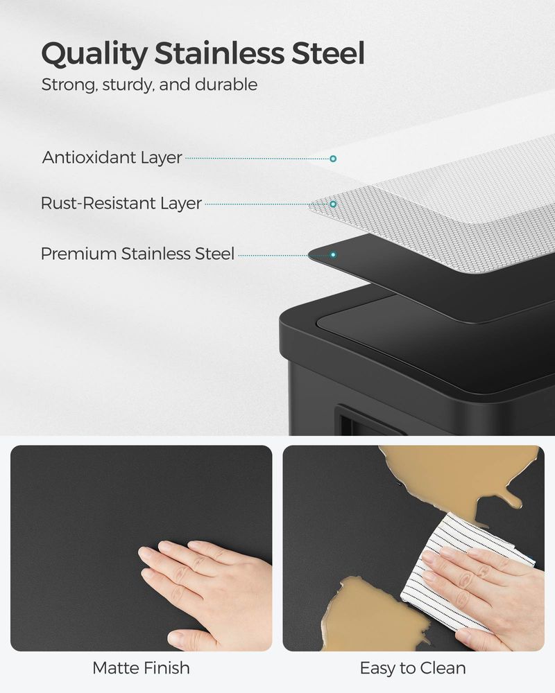 18 Gallon Motion Sensor Trash Can – Hands-Free – Soft Close Lid