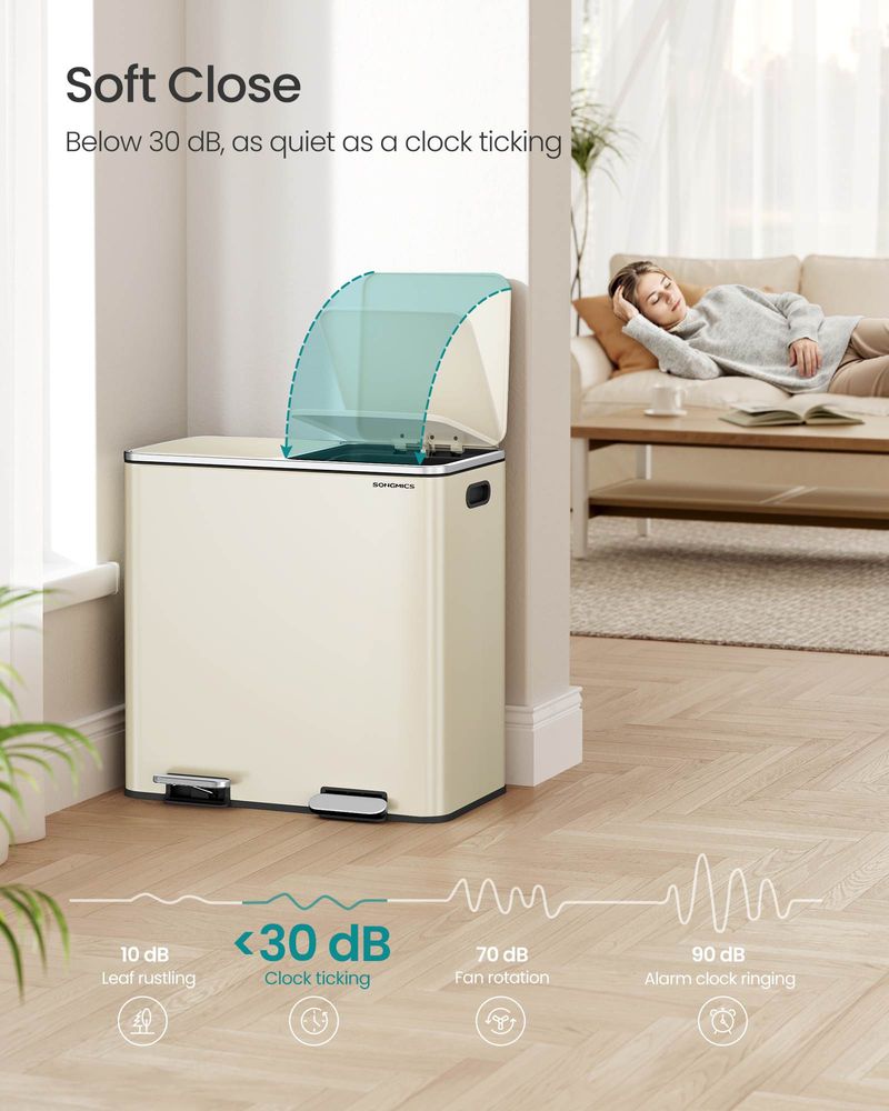 Trash Can - Dual 10.6 Gallon - Soft Close Pedal Kitchen