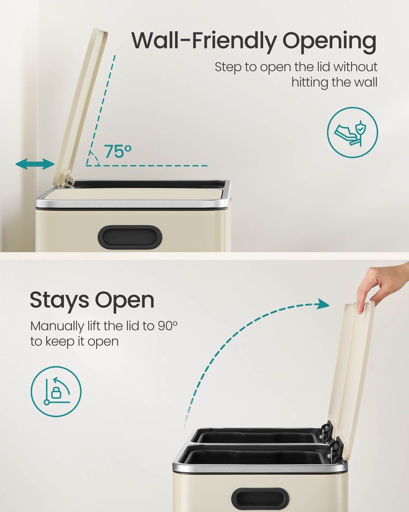 Trash Can - Dual 10.6 Gallon - Soft Close Pedal Kitchen