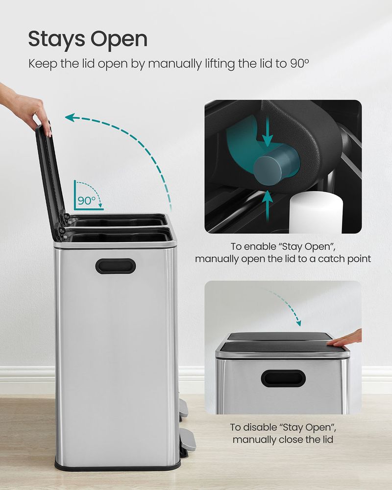 Trash Can - Dual 10.6 Gallon - Soft Close Pedal Kitchen