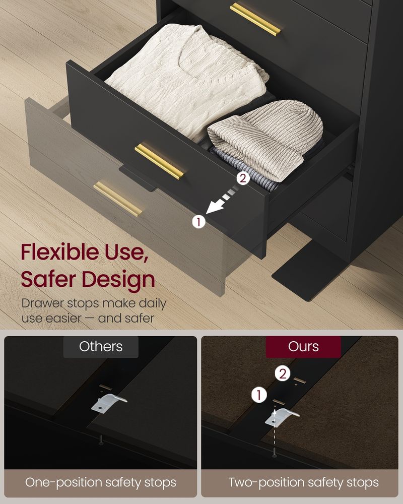 6 Drawer Dresser Chest Storage Cabinet Bedroom Organizer