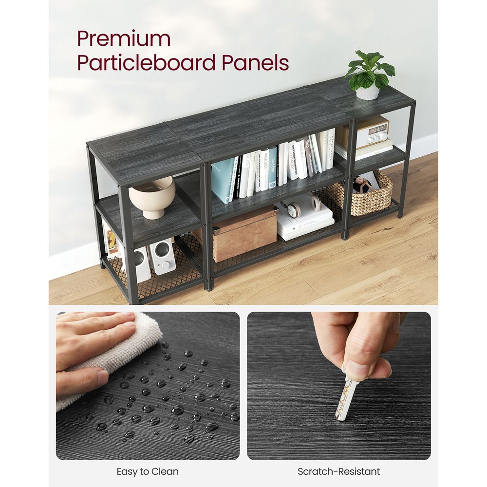 TV Stand - For 65 Inch TVs - Open Storage With Adjustable Shelves