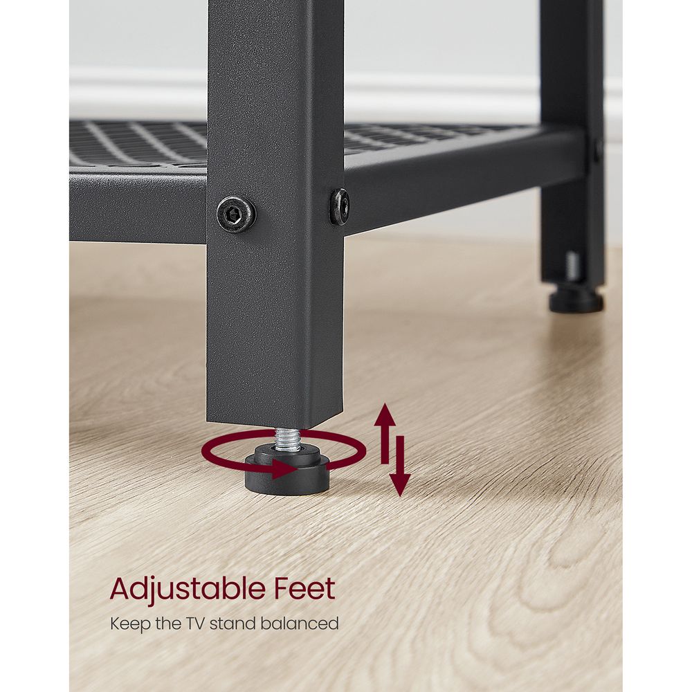 TV Stand - For 65 Inch TVs - Open Storage With Adjustable Shelves